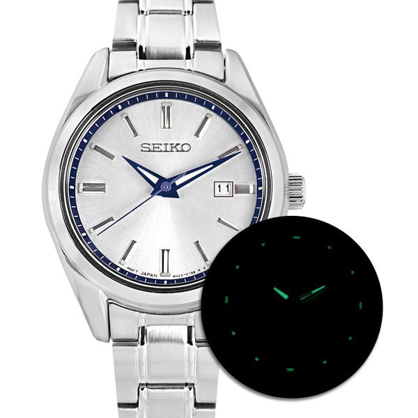 SEIKO】限量款140週年簡約時尚日期不鏽鋼手錶情人對錶銀白色40mm+30mm－小樹購