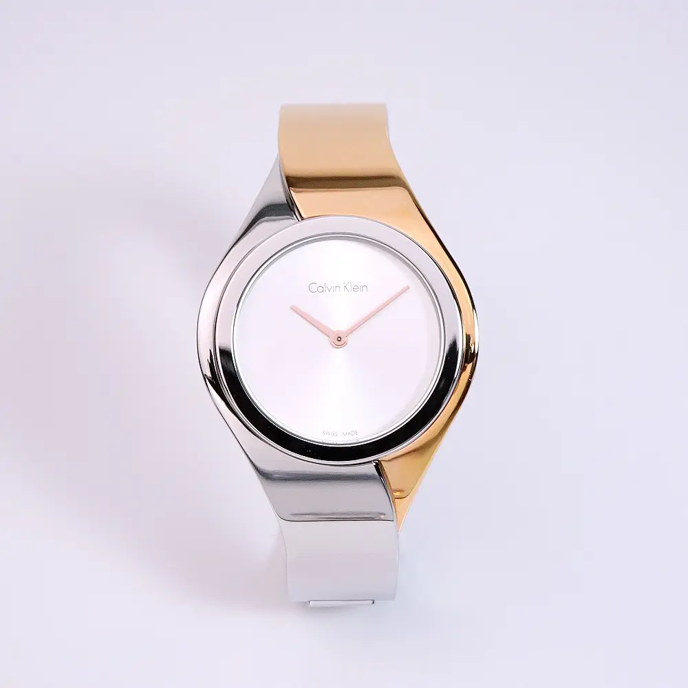 Calvin Klein 永結同心設計手環式女性腕錶 金銀 K5n2m1z6 小樹購