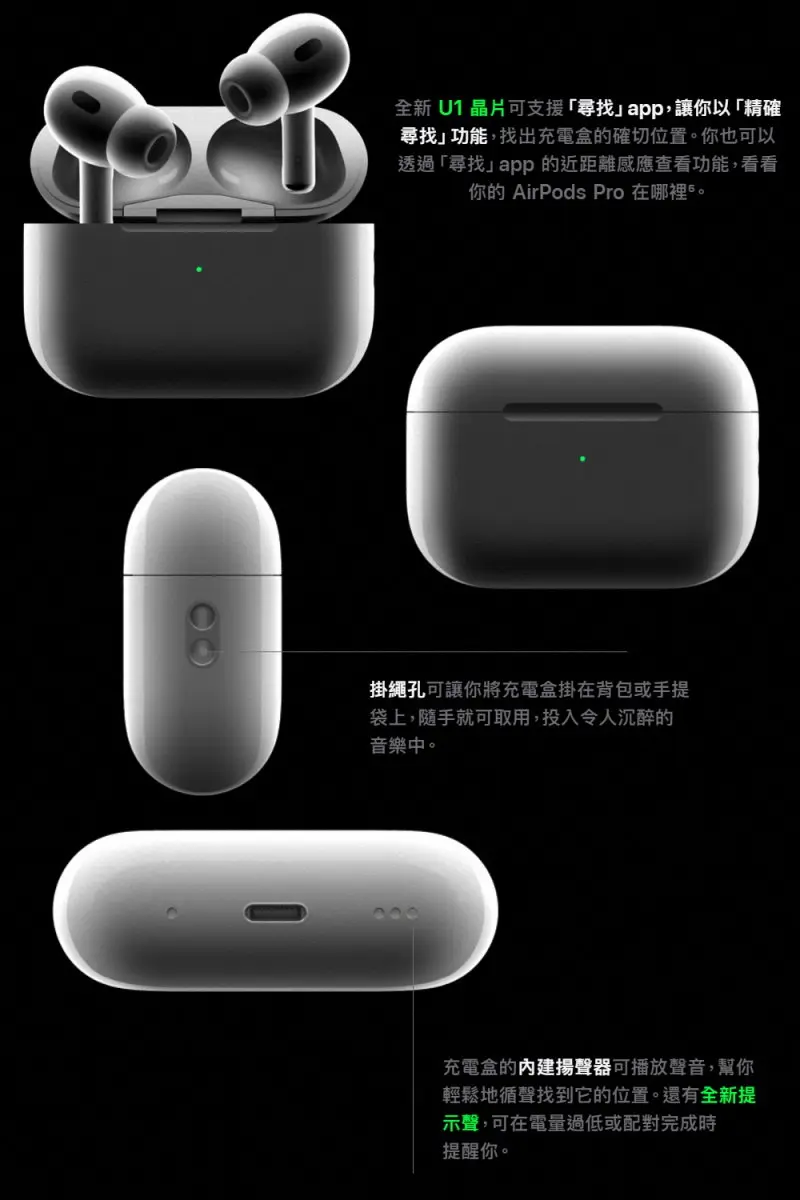 Apple】AirPods Pro 藍牙耳機(第2 代)搭配MagSafe充電盒(USB‑C)－小樹購