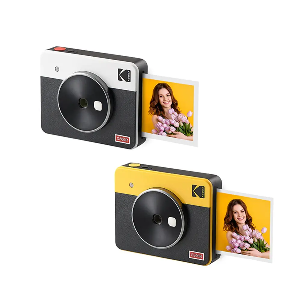 【KODAK 柯達】C300R 拍立得相印方塊機(黃白兩色)內附八張相紙