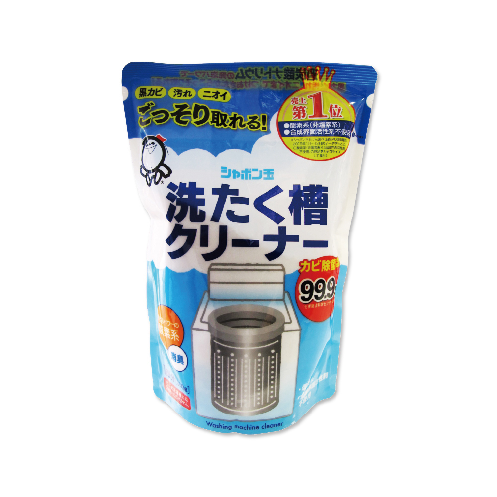 日本泡泡玉石鹼 3效合1活氧發泡洗衣機槽清潔劑強力消臭除霉肥皂去污粉500g 袋 適用於直立式 雙槽式洗衣機 小樹購